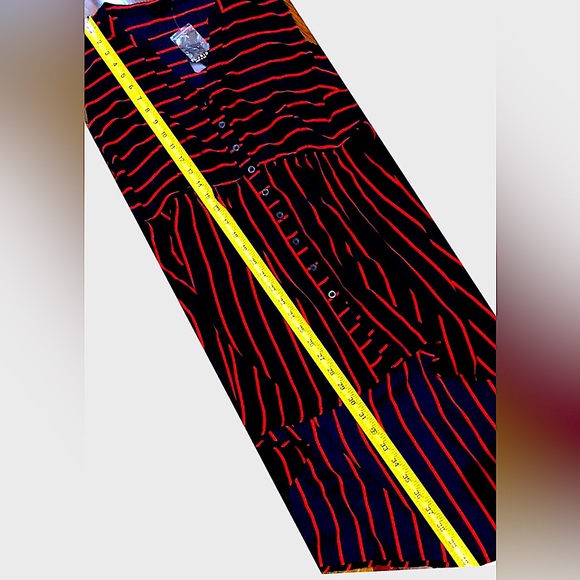 TORRID Navy & Red Stripe High Low Shirt Dress NWT Sz 0 - Picture 12 of 14